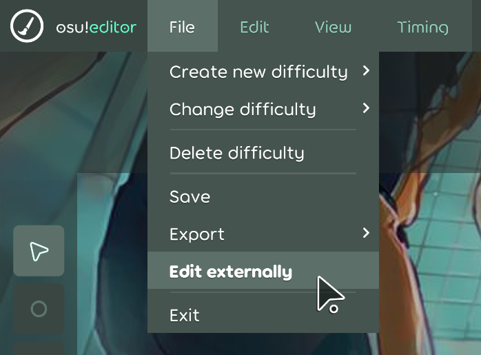 File &gt; Edit externally