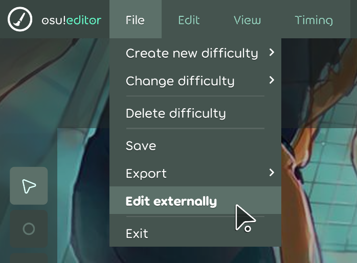 File > Edit externally
